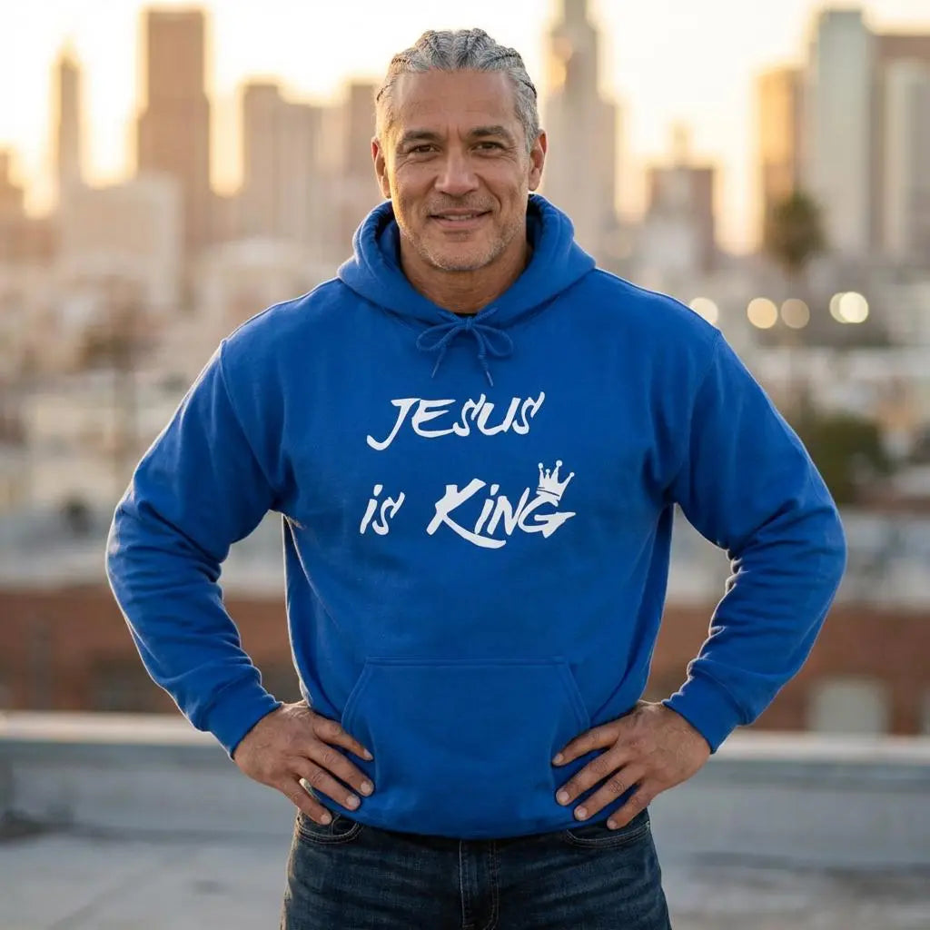 Jesus is King Hoodie | Trendy Mens Christian Apparel | Gift for Youth Pastor | Church Hoodie