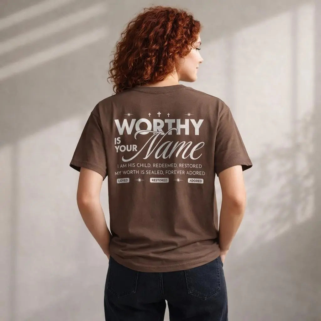 Worthy Is Your Name Tee | Trendy Christian Shirt | Christian Faith Scripture Tee | Bible Verse Shirt | Church T-Shirt | Worship leader Gift