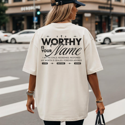 Worthy Is Your Name Tee | Trendy Christian Shirt | Christian Faith Scripture Tee | Bible Verse Shirt | Church T-Shirt | Worship leader Gift