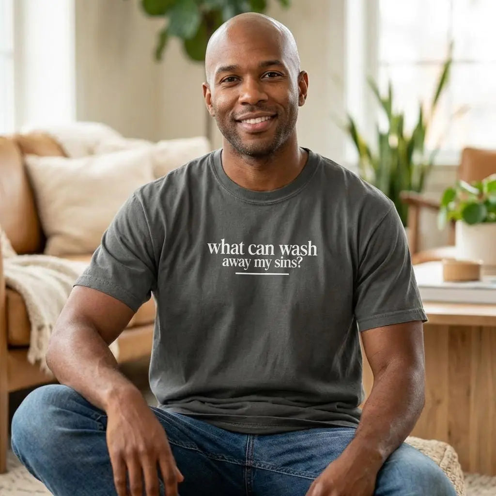 Mens Trendy Christian Tee | Nothing But the Blood of Jesus T-shirt | Christian Scripture Tee | Gift for Christian Dad