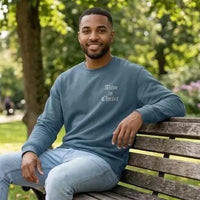 Christian Embroidered Sweatshirt | "Alive in Christ" Crewneck | Faith Based Sweatshirt | Minimal Christian Apparel