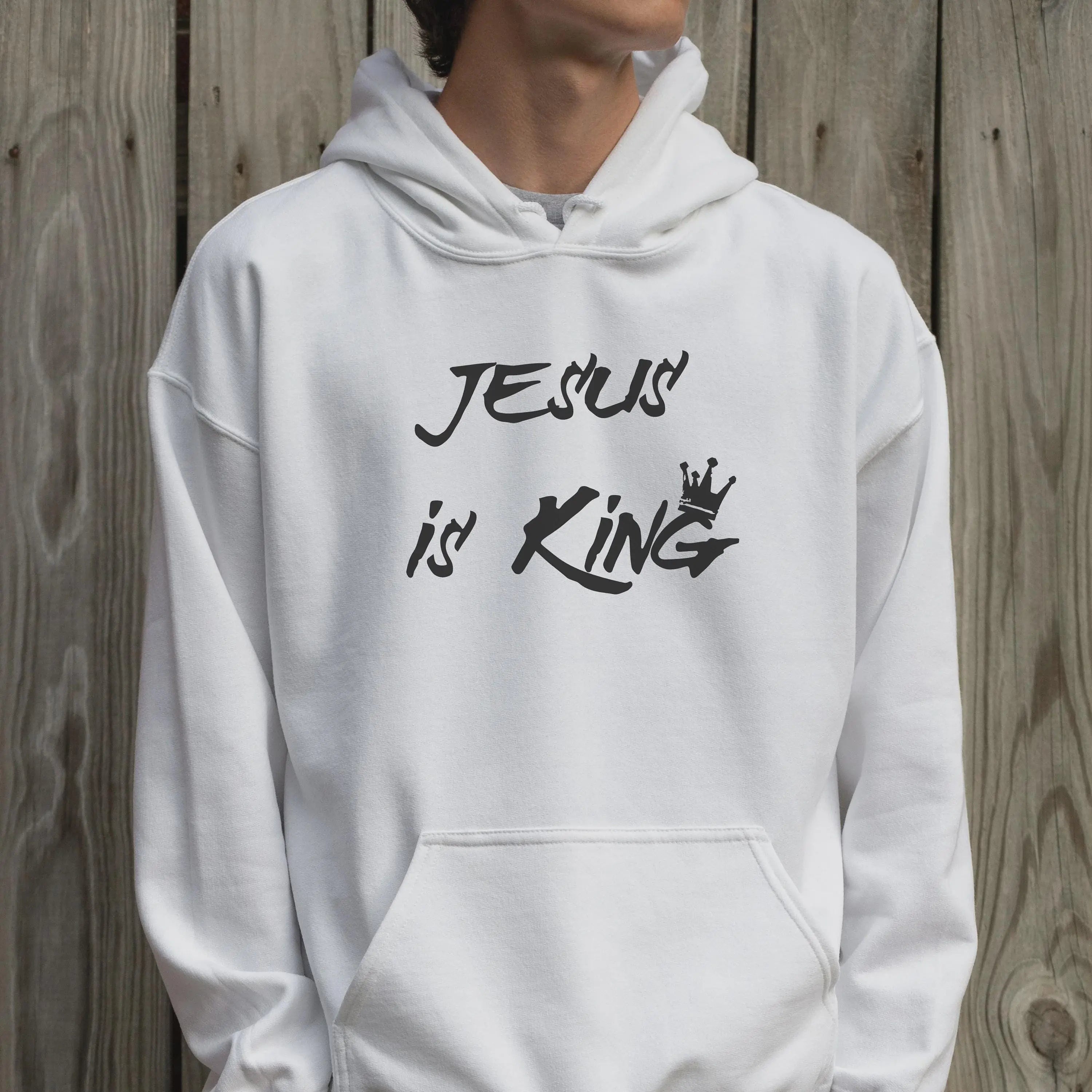 Jesus is King Hoodie | Trendy Mens Christian Apparel | Gift for Youth Pastor | Church Hoodie