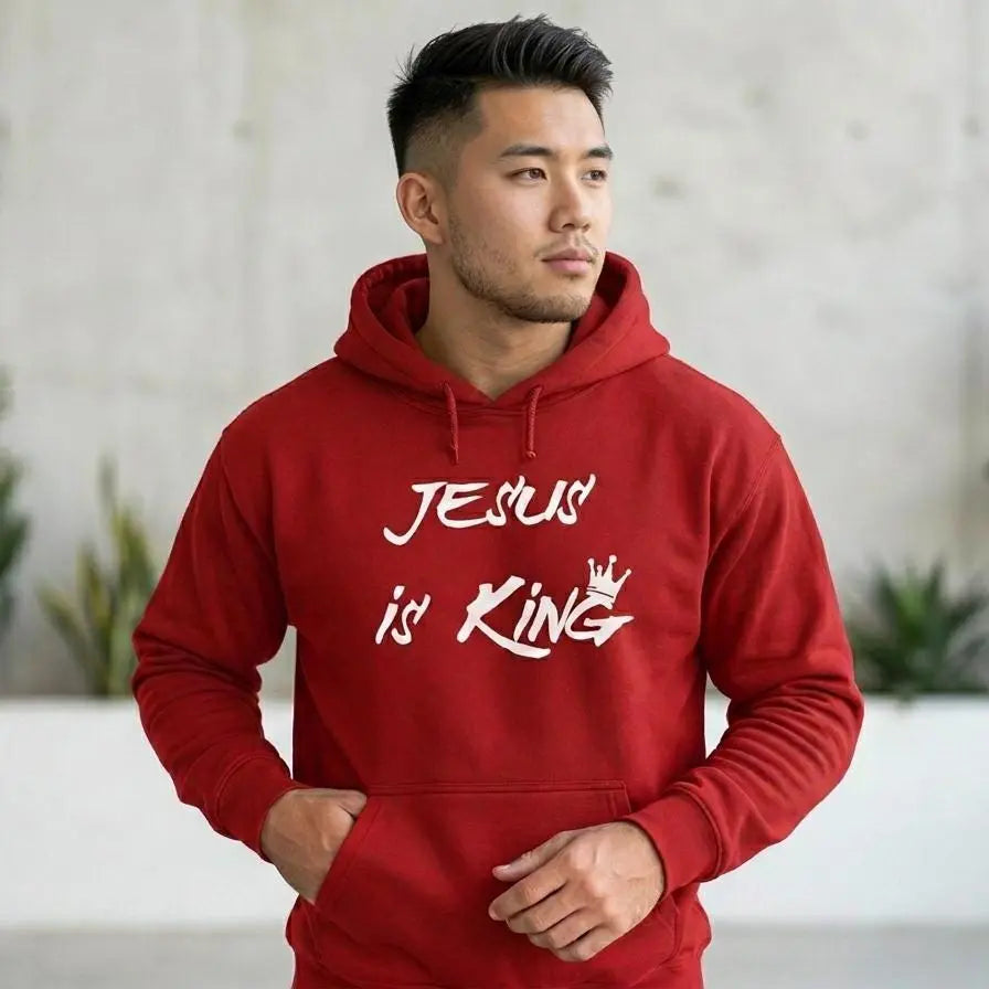 Jesus is King Hoodie | Trendy Mens Christian Apparel | Gift for Youth Pastor | Church Hoodie
