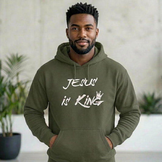 Jesus is King Hoodie | Trendy Mens Christian Apparel | Gift for Youth Pastor | Church Hoodie