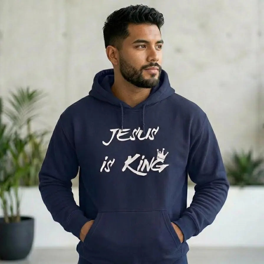 Jesus is King Hoodie | Trendy Mens Christian Apparel | Gift for Youth Pastor | Church Hoodie