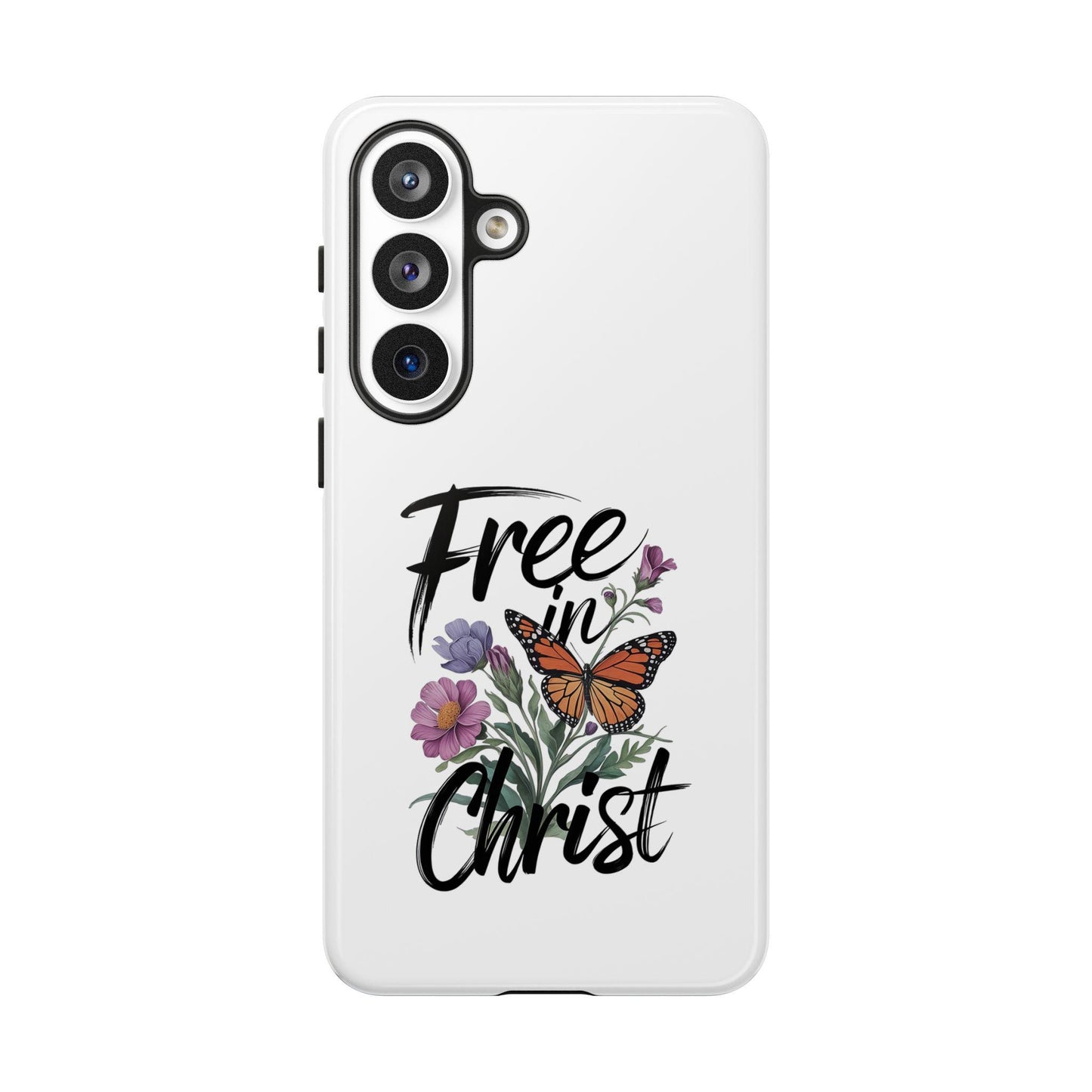 Free in Christ Bible Verse Phone Case | Christian Case iPhone | Christian floral phone case | Religious Phone Case | Faith Phone Case