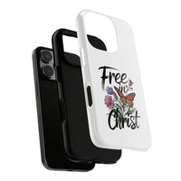 Free in Christ Bible Verse Phone Case | Christian Case iPhone | Christian floral phone case | Religious Phone Case | Faith Phone Case