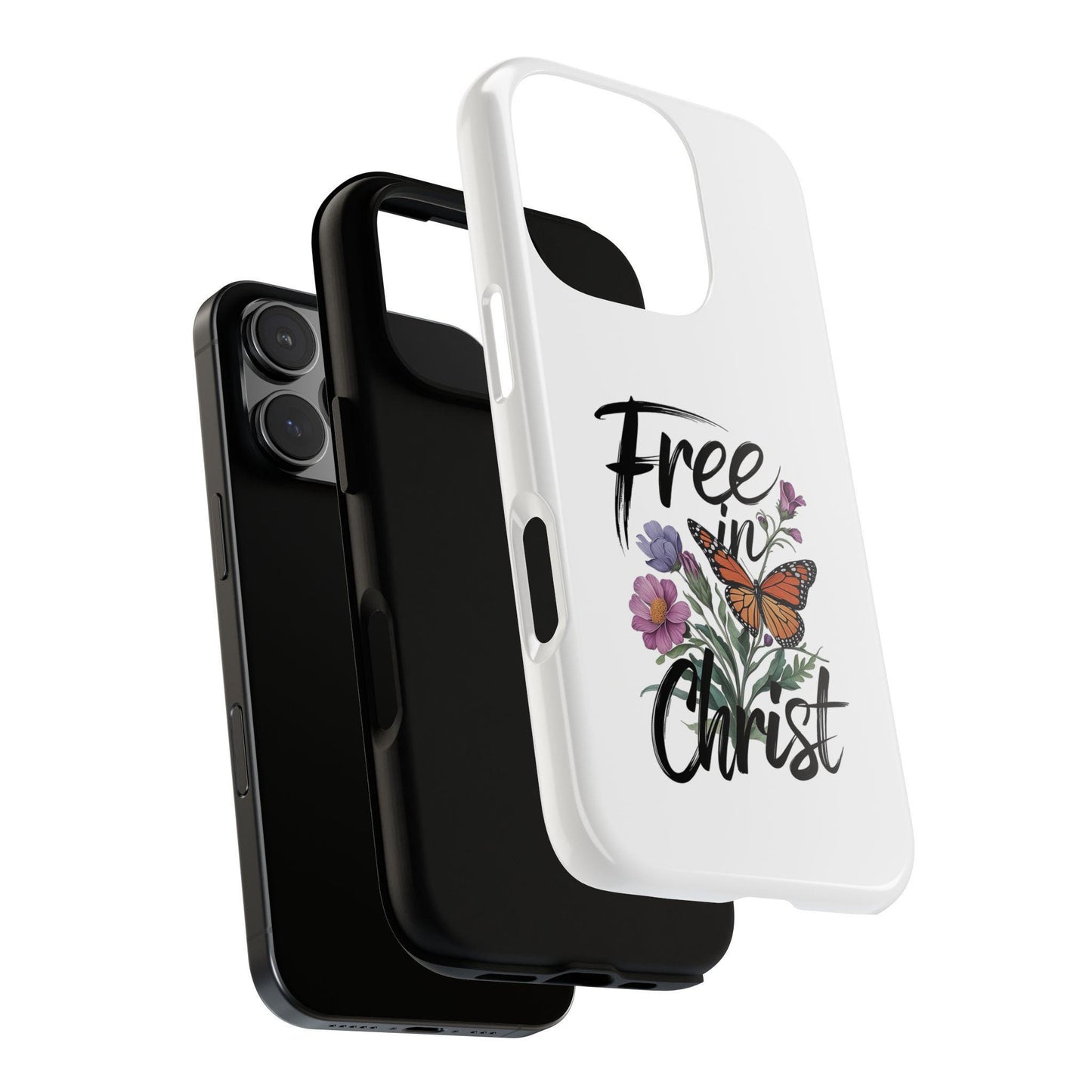 Free in Christ Bible Verse Phone Case | Christian Case iPhone | Christian floral phone case | Religious Phone Case | Faith Phone Case
