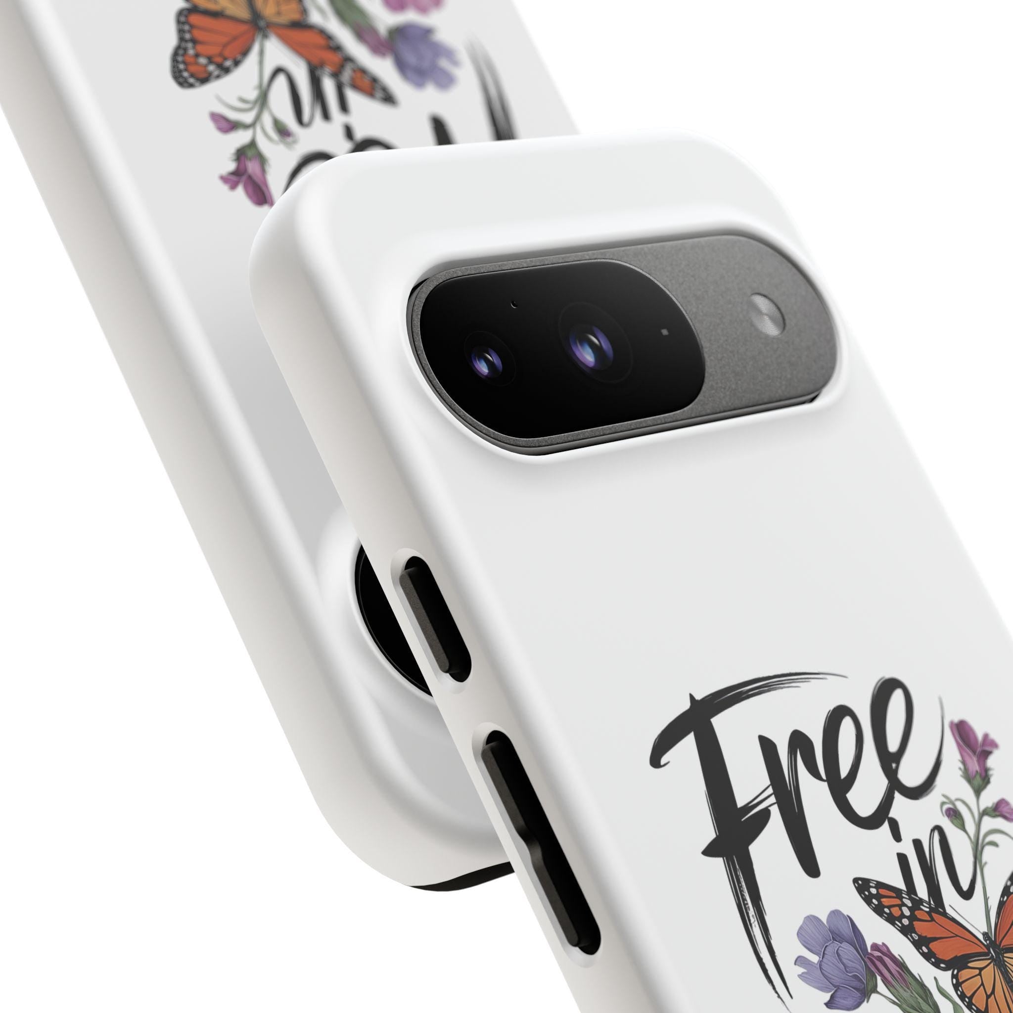 Free in Christ Bible Verse Phone Case | Christian Case iPhone | Christian floral phone case | Religious Phone Case | Faith Phone Case