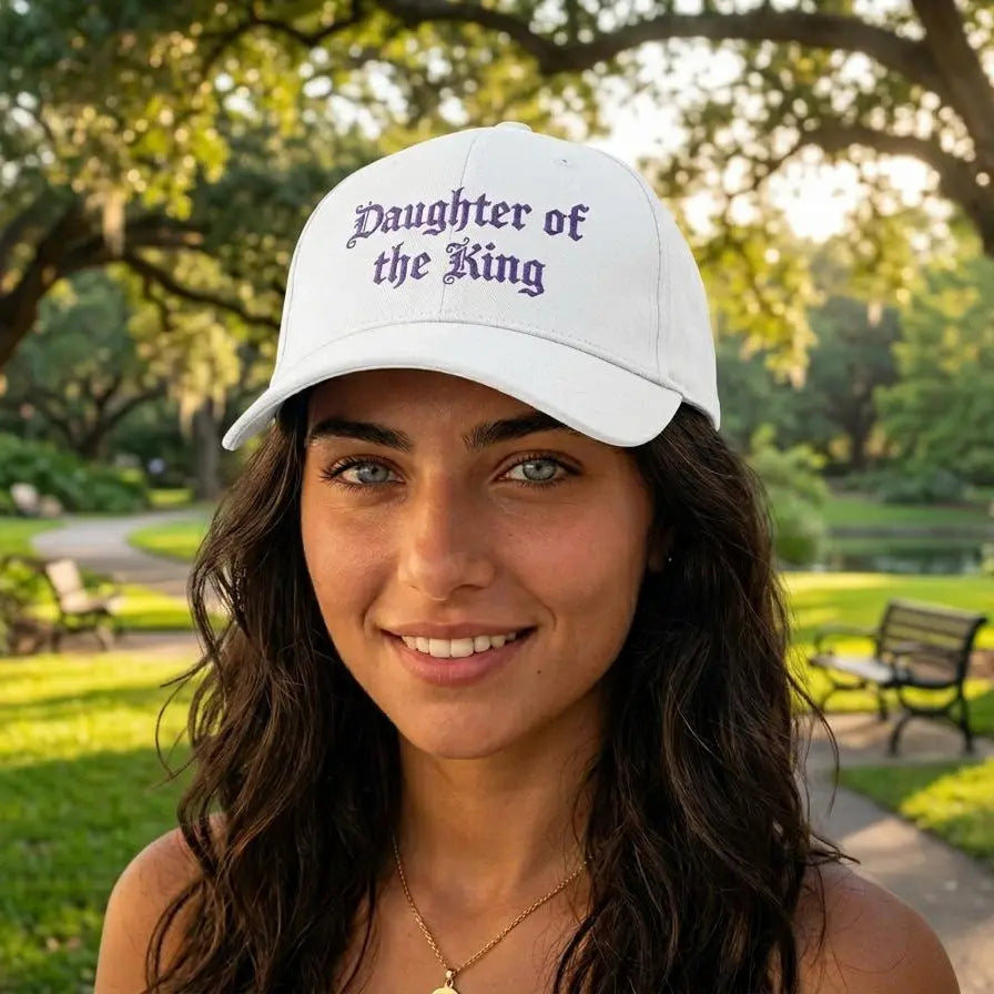 Daughter of the King Embroidered Baseball Cap | Faith Christian Scripture Hat