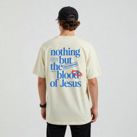 Mens Trendy Christian Tee | Nothing But the Blood of Jesus T-shirt | Christian Scripture Tee | Gift for Christian Dad
