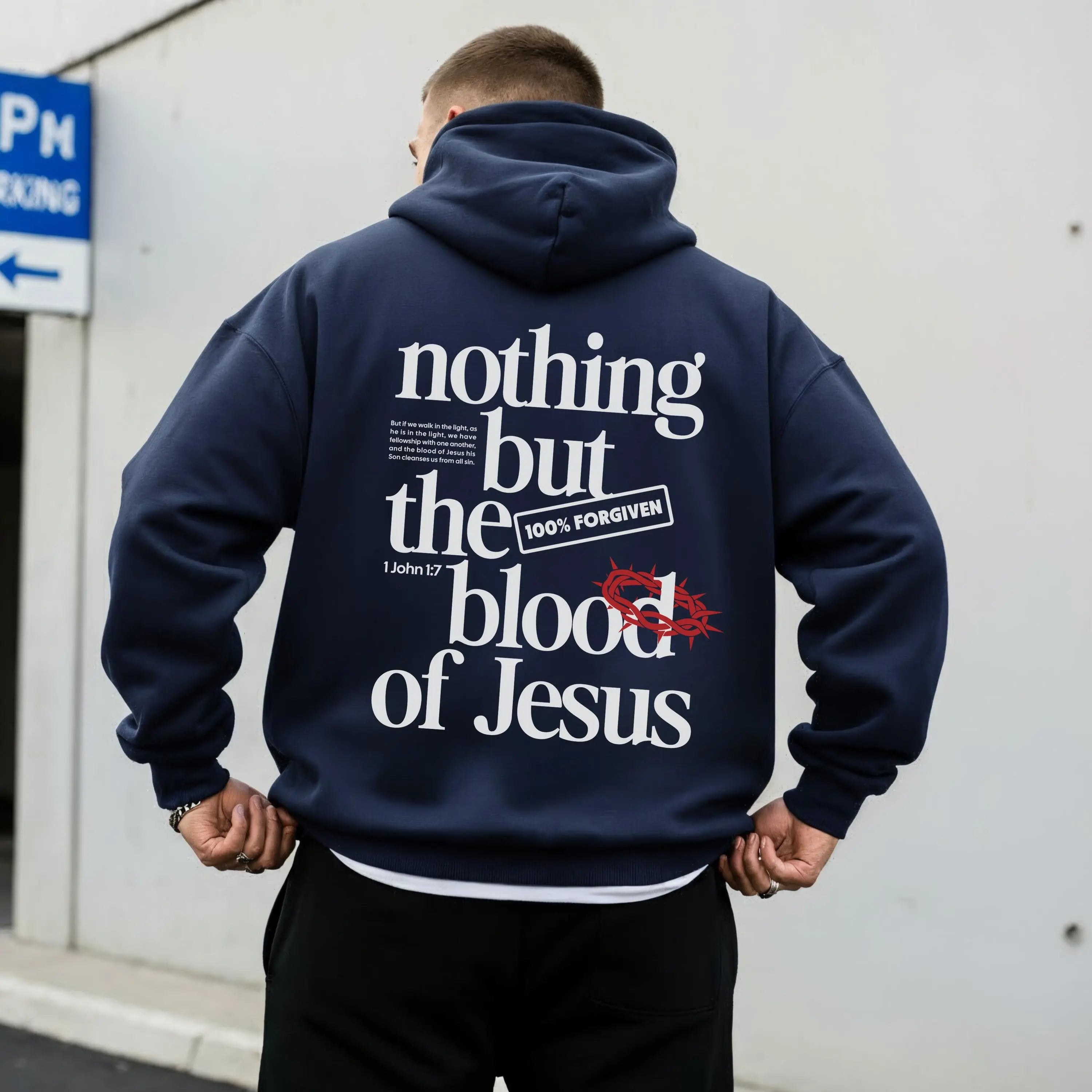 Nothing But the Blood of Jesus Hoodie | Trendy Christian Hoodie | Church Hoodie | Religious Faith Wear