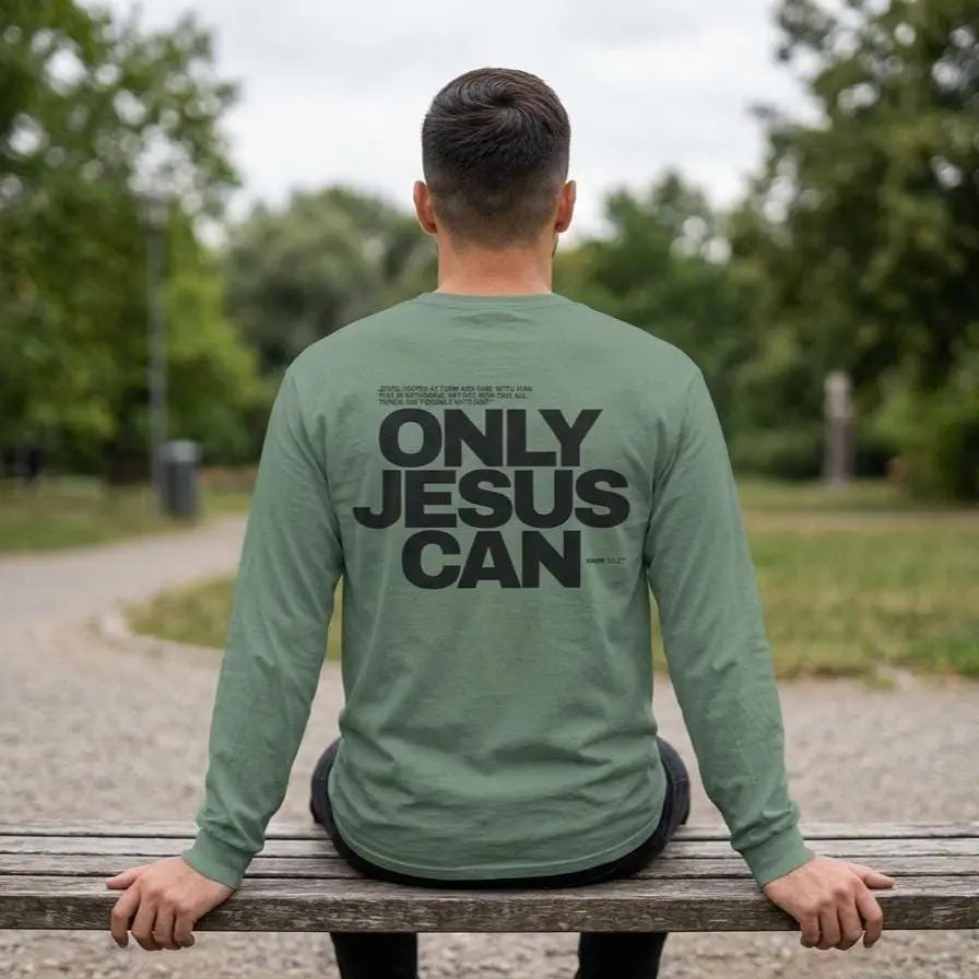 Christian Long Sleeve | Jesus Crewneck | Mens Faith Apparel | Mens Trendy Christian Apparel | Mens Christian Comfort Colors