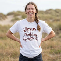 Jesus + Nothing = Everything Shirt, Trendy Christian Tee, Christian Comfort Colors Tee, Faith Based Apparel, Oversized Christian Shirt