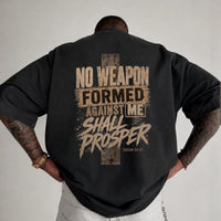 Mens Christian Comfort Colors Shirt | Faith-Based Christian Tee for Men| No Weapon Formed Against Me Shirt | Isaiah 54:17 Christian T-Shirt