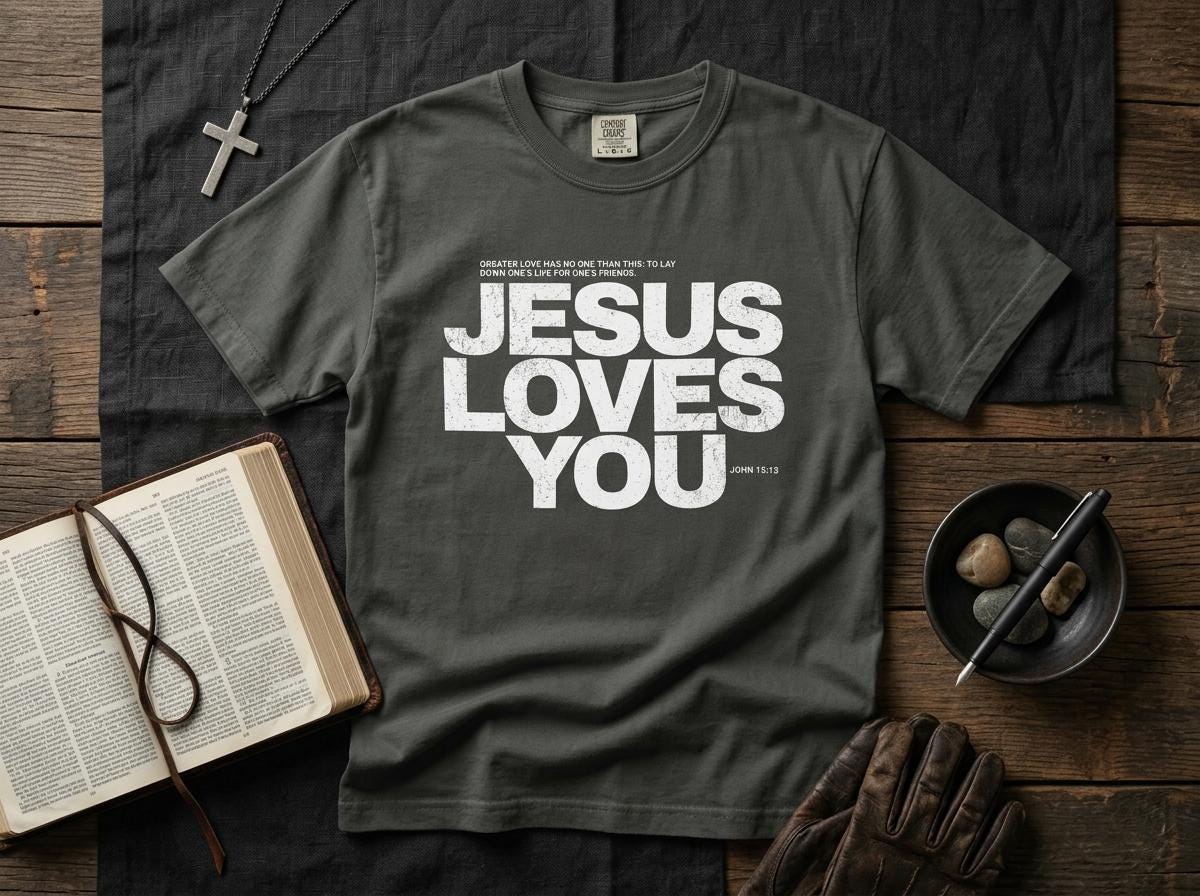 Jesus Loves You Shirt | Comfort Colors Christian Tee | John 15:13 Bible Verse Shirt | Faith Based Apparel |