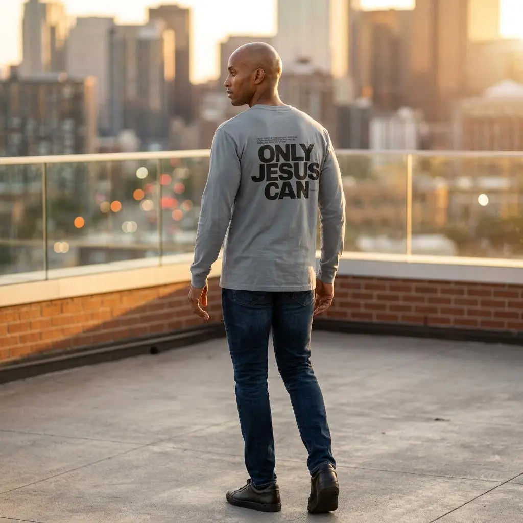 Christian Long Sleeve | Jesus Crewneck | Mens Faith Apparel | Mens Trendy Christian Apparel | Mens Christian Comfort Colors