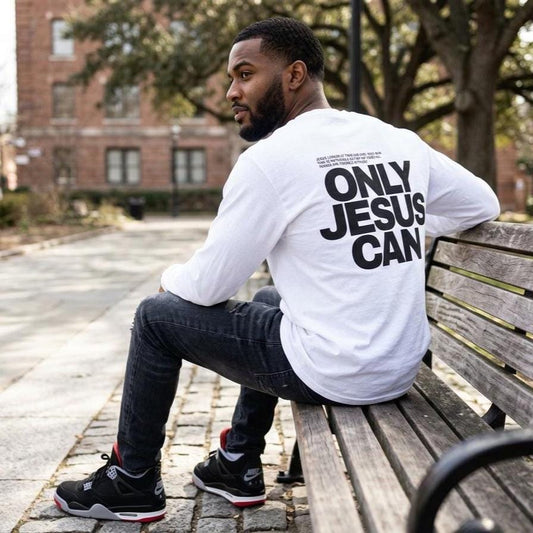 Christian Long Sleeve | Jesus Crewneck | Mens Faith Apparel | Mens Trendy Christian Apparel | Mens Christian Comfort Colors