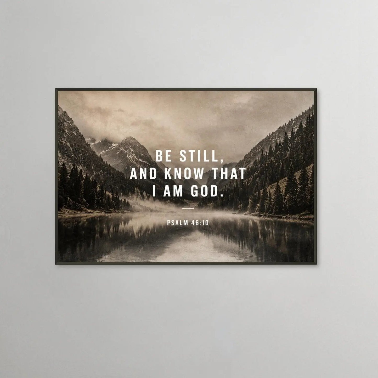 Be Still and Know Framed Wall Art, Psalm 46:10 Poster, Christian Home Decor, Premium Matte Print with Metal Frame, Neutral Living Room Art