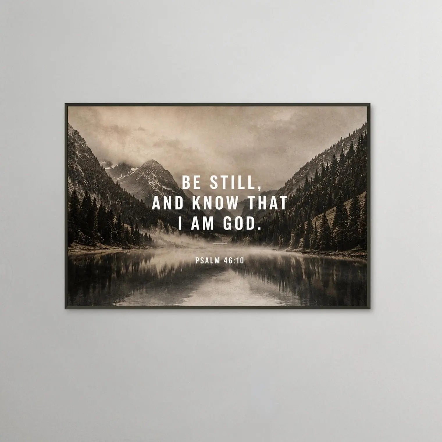 Be Still and Know Framed Wall Art, Psalm 46:10 Poster, Christian Home Decor, Premium Matte Print with Metal Frame, Neutral Living Room Art