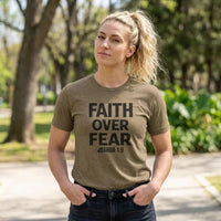 Faith Over Fear Christian Shirt, Joshua 1:9 Tee, Bella Canvas 3001, Bold Faith Shirt, Christian Graphic Tee, Inspirational Gift