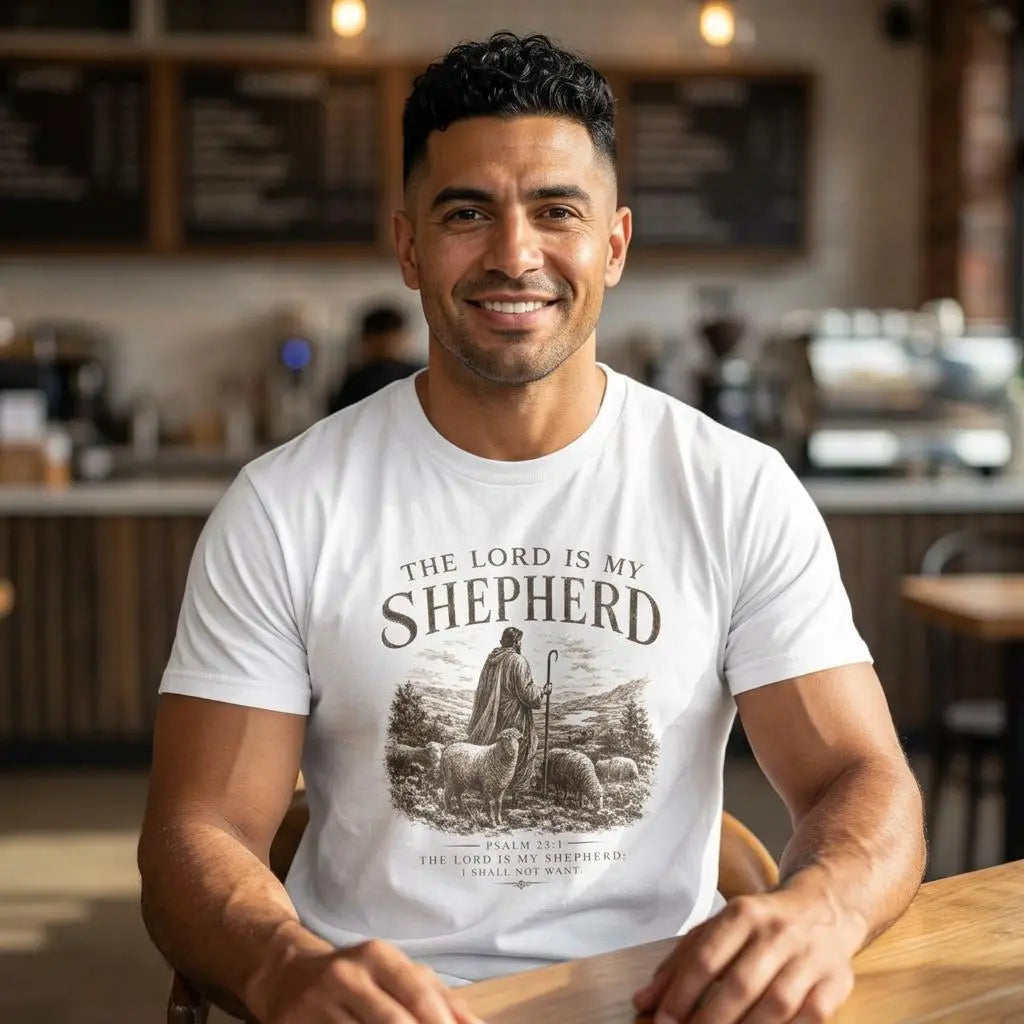 The Lord Is My Shepherd T-shirt | Vintage Christian Graphic Tee | Christian Comfort Colors Tee, Psalm 23 Tee | Mens Christian Clothing