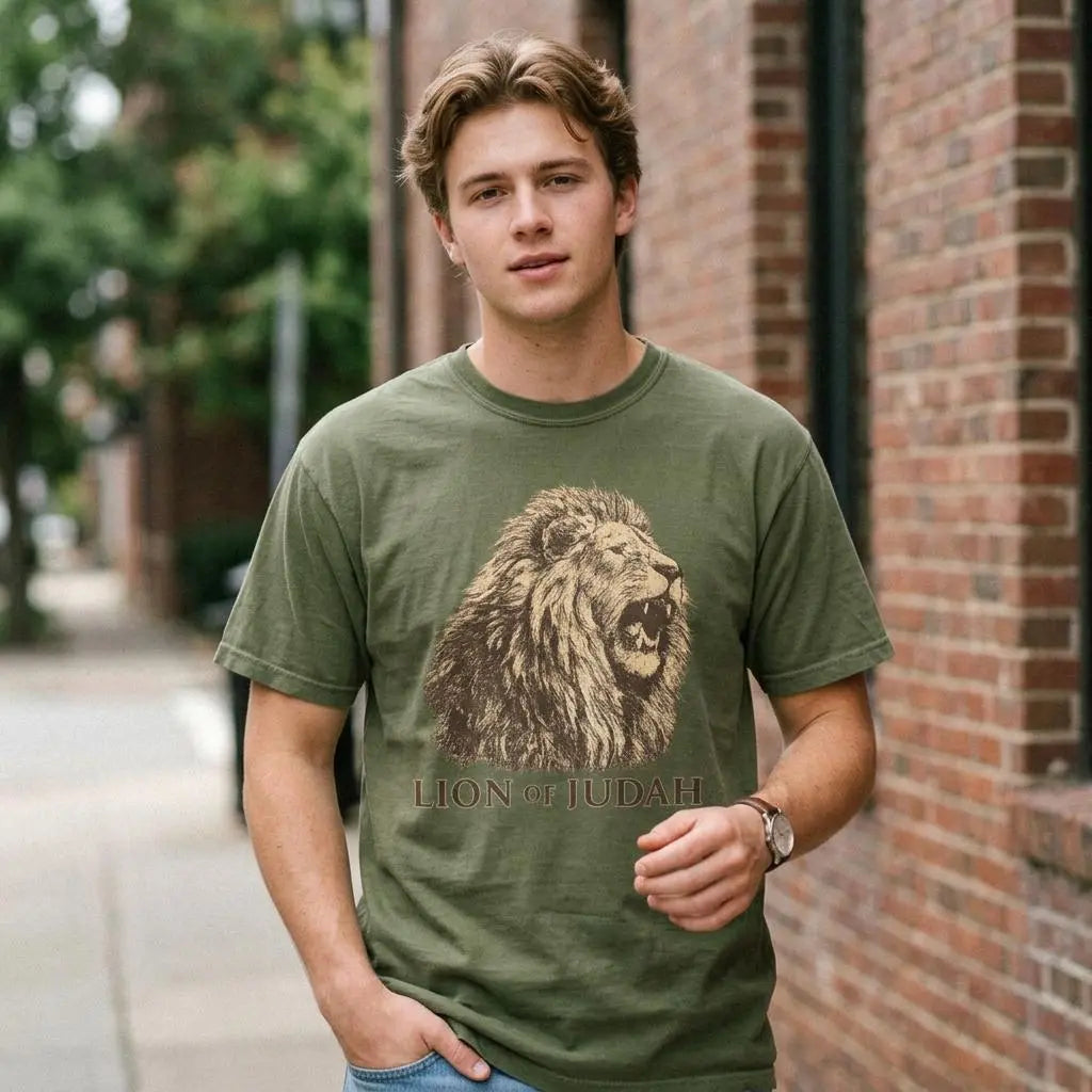 Lion of Judah Shirt Comfort Colors 1717, Vintage Christian T-Shirt, Faith Based Apparel, Christian Graphic Tee, Christian Streetwear