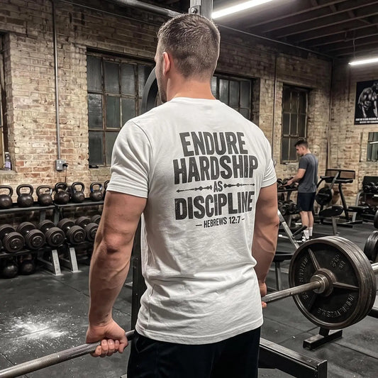 Christian Workout Shirt | Endure Hardship as Discipline T-Shirt | Christian Gym Clothes | Jesus Gym Shirt | Christian Athletic Wear