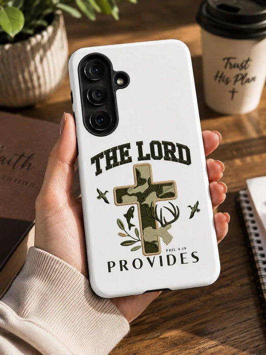 The Lord Provides Phone Case | Bible Verse Phone Case | Christian iPhone 17 Tough Cover | Minimalist Scripture Gift For Christian Dad
