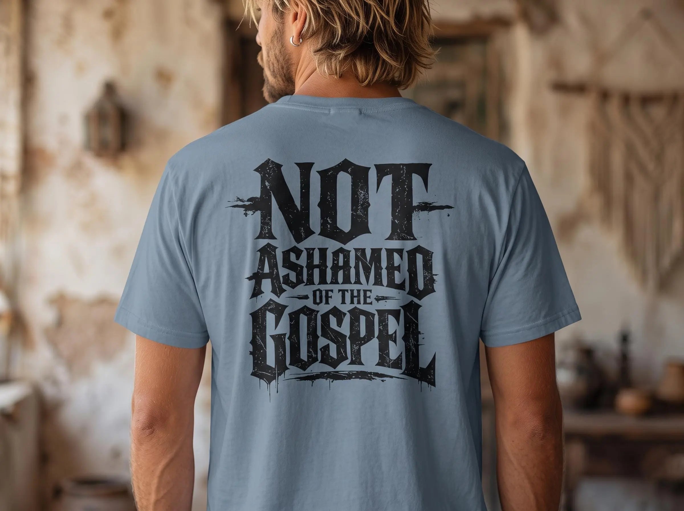 Comfort Colors Christian Shirt, Not Ashamed of the Gospel Tee, Vintage Faith Shirt, Church Apparel for Men, Christian Faith Tee