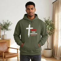 More Than Conquerors Hoodie, Mens Faith Hoodie, Mens Faith Apparel, Faith Based Sweatshirt, Christian Mens Hoodie, Youth Pastor Gift
