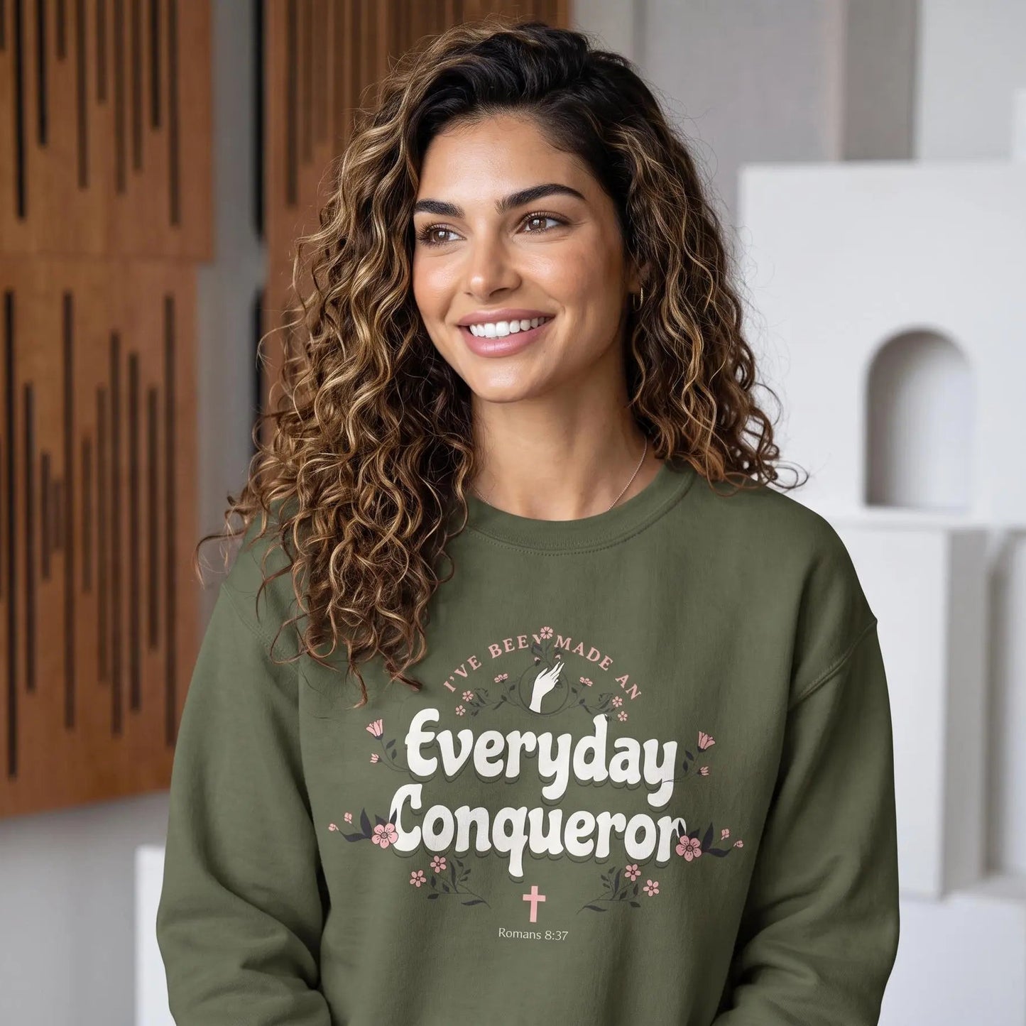 Everyday Conqueror sweatshirt, Christian Sweatshirt, Bible Verse Sweater, Christian Sweat For Women, Church Hoodie, Youth Pastor Gift