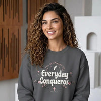 Everyday Conqueror sweatshirt, Christian Sweatshirt, Bible Verse Sweater, Christian Sweat For Women, Church Hoodie, Youth Pastor Gift