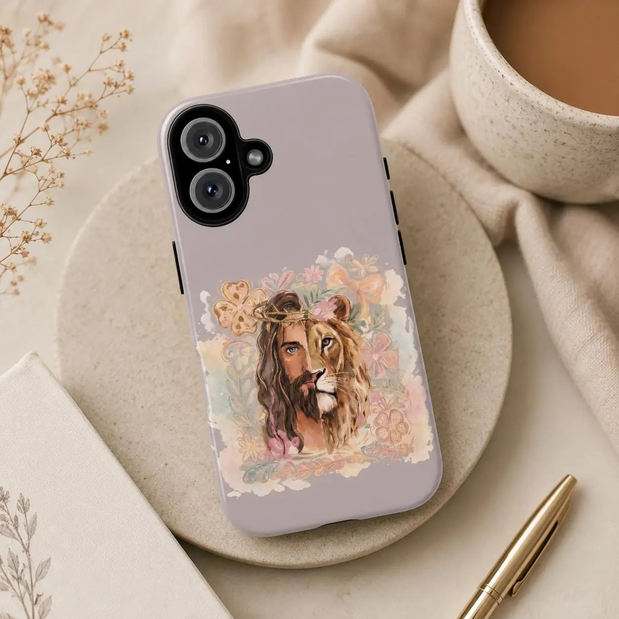 Lion of Judah Christian Phone Case, Jesus iPhone Case, Faith Phone Cover, Christian Gift, Bible Verse Accessory, Religious Phone Case