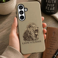 Lion of Judah Christian Phone Case, Bible Verse Phone Case, Faith iPhone Case, Christian Gift, Jesus Phone Cover, Religious Phone Case