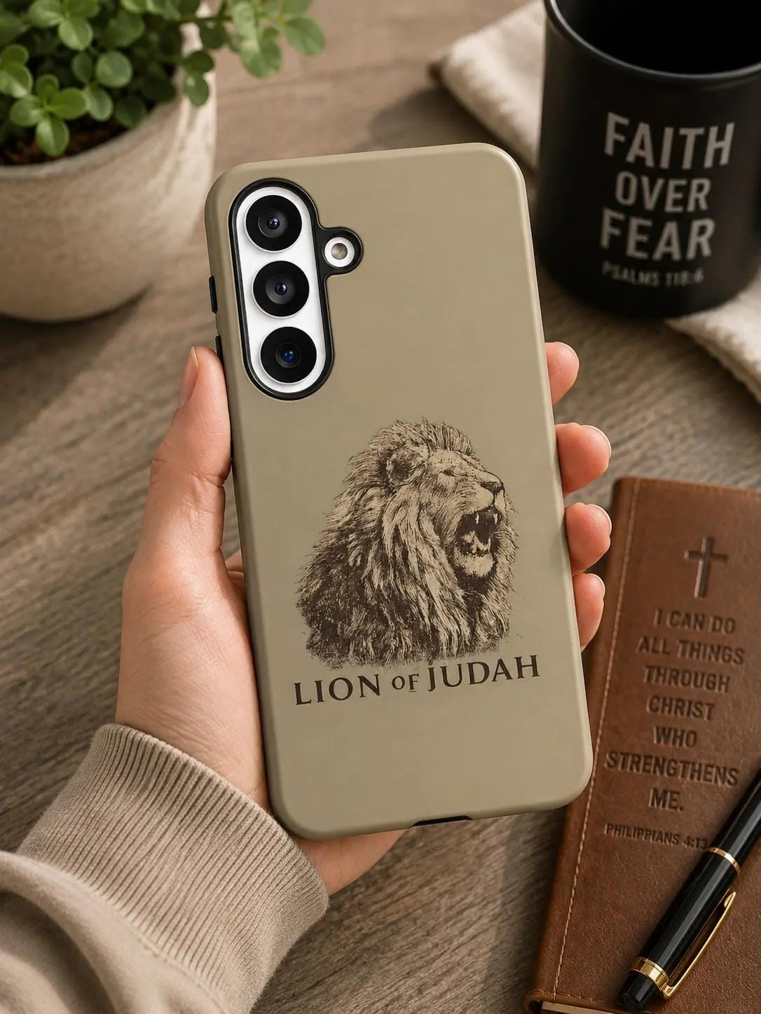 Lion of Judah Christian Phone Case, Bible Verse Phone Case, Faith iPhone Case, Christian Gift, Jesus Phone Cover, Religious Phone Case