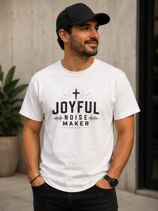 Joyful Noise Maker Christian T-Shirt, Church Tee, Christian Worship Shirt, Faith Graphic Tee, Praise Jesus Tee, Gift for Worship Leader