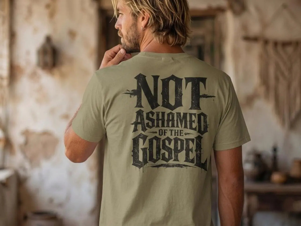 Comfort Colors Christian Shirt, Not Ashamed of the Gospel Tee, Vintage Faith Shirt, Church Apparel for Men, Christian Faith Tee