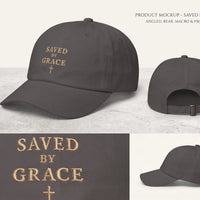 Saved by Grace Christian Hat, Embroidered Faith Cap, Christian Baseball Cap, Jesus Gift for Men or Women, Minimalist Religious Hat