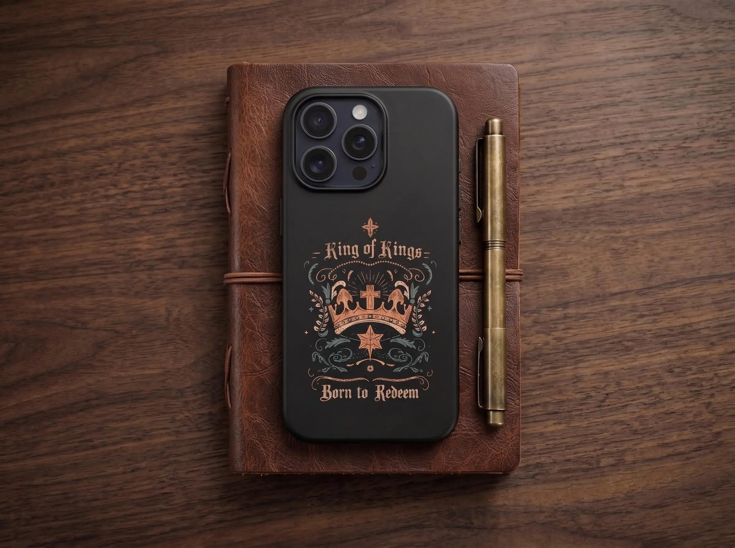 King of Kings Phone Case | Christian iPhone Case | Born to Redeem | Faith Phone Cover | Bible Verse Gift for Christians