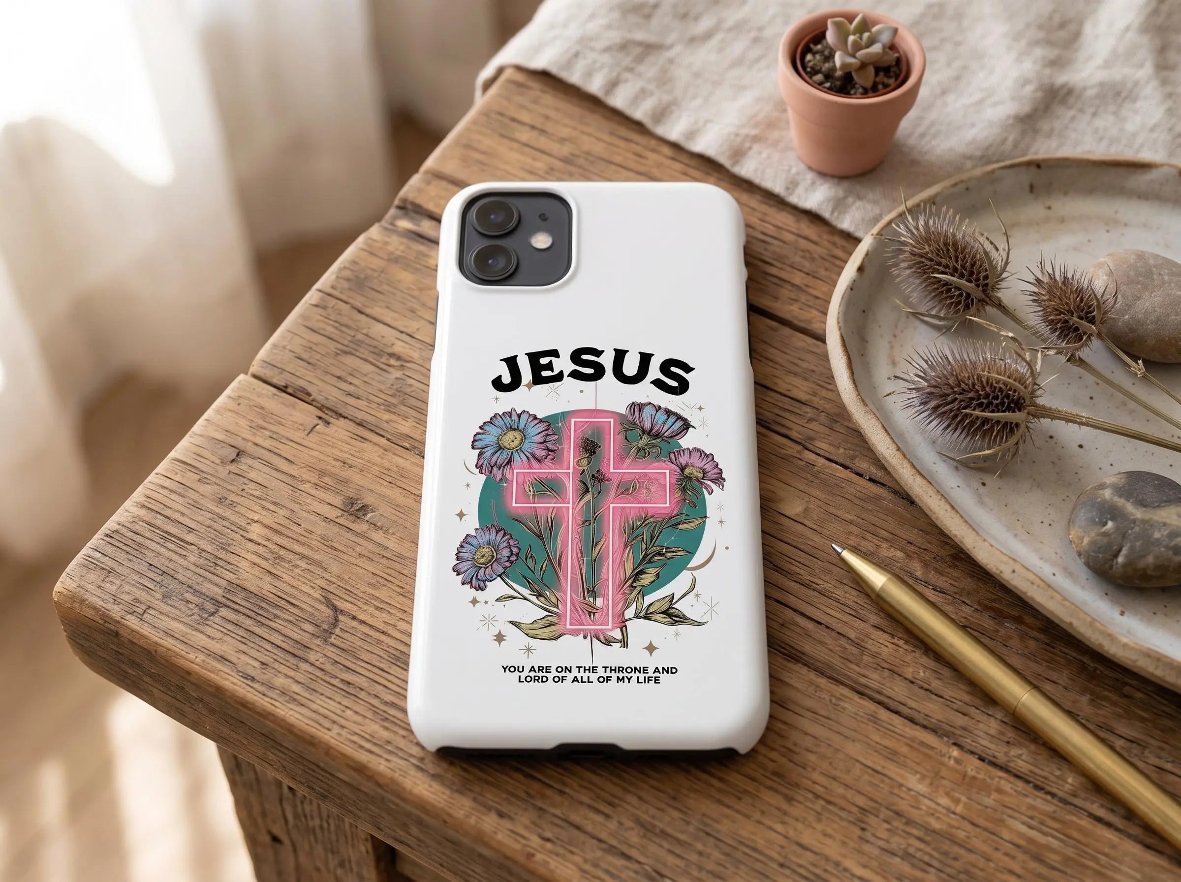 Jesus Christian Phone Case | Jesus Phone Cover | Cute Faith Phone Case | Religious iPhone & Samsung Case | Faith Gift for Her