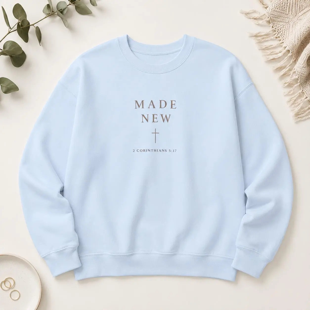 Made New Christian Sweatshirt, Minimalist Faith Shirt, Bible Verse Sweater, Christian faith crewneck