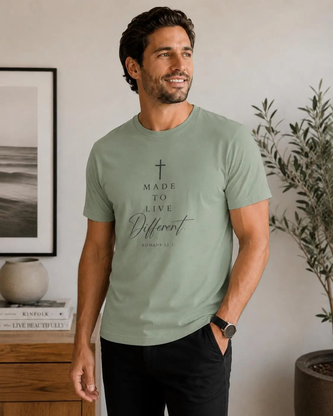 Made To Live Different T-Shirt | Mens Christian Tee | Minimalist Faith T-Shirt | Religious Gift for Men | Trendy Mens Tee