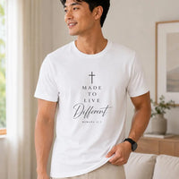 Made To Live Different T-Shirt | Mens Christian Tee | Minimalist Faith T-Shirt | Religious Gift for Men | Trendy Mens Tee