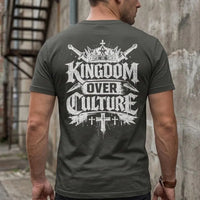Kingdom Over Culture T-shirt | Christian Crown & Cross Design