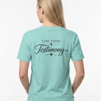 Live Your Testimony T-Shirt | But God Cross Inspirational Christian Tee