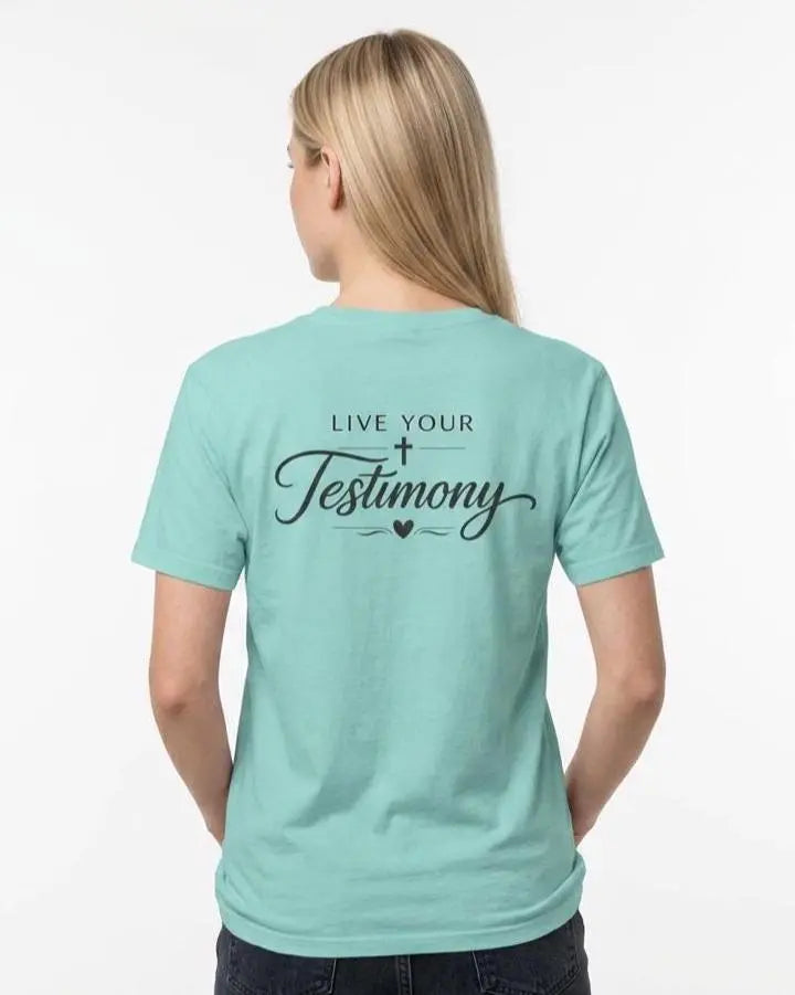 Live Your Testimony T-Shirt | But God Cross Inspirational Christian Tee