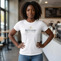 But God Tee | Christian faith shirt | Christian Apparel for Women | Bella Canvas 3001 Faith Tee | Minimalist Cross T-Shirt