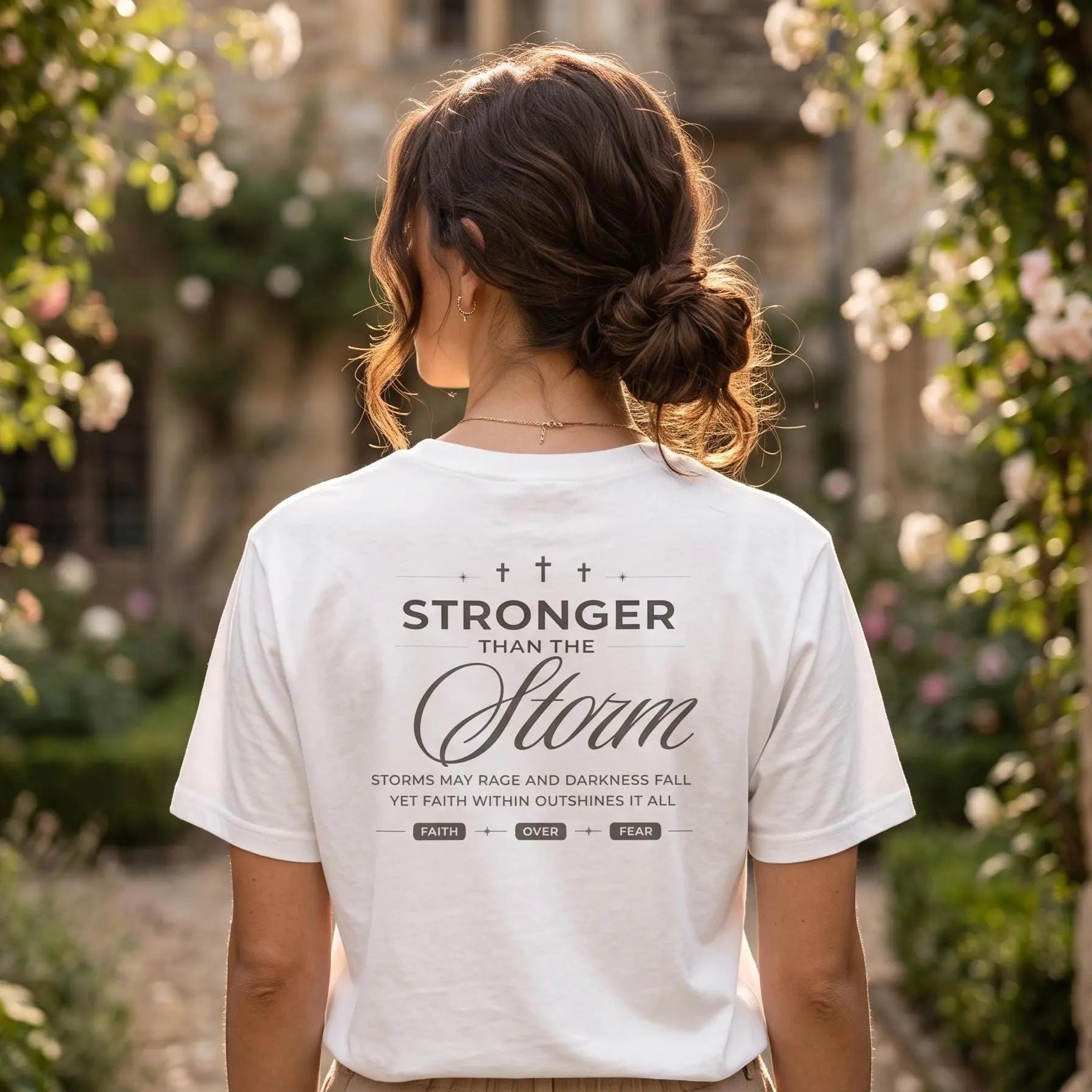 Stronger Than the Storm T-shirt | Faith Over Fear Christian Tee | Christian Women’s Comfort Colors Tee, Jesus Tee, Christian Gift for Wife