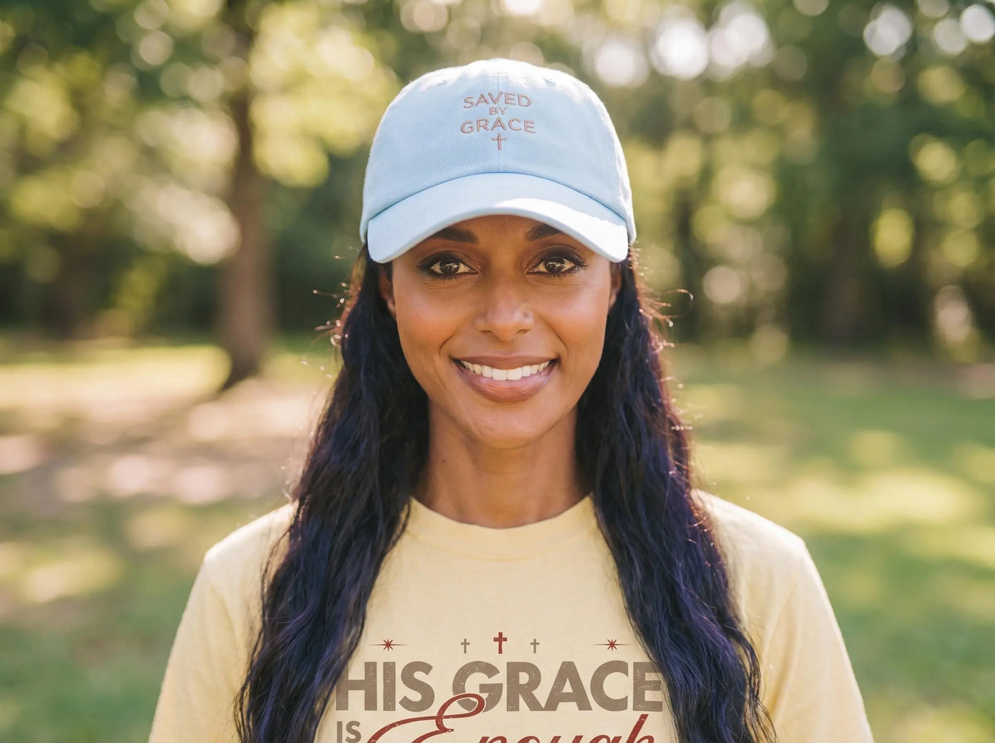 Saved by Grace Christian Hat, Embroidered Faith Cap, Christian Baseball Cap, Jesus Gift for Men or Women, Minimalist Religious Hat